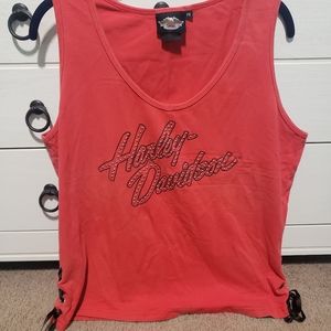 Harley-davidson orange tank top